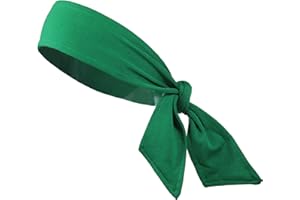 Kenz Laurenz Headbands Tie on Headband for Women Men Running Athletic Hair Head Band Elastic Sports Sweat Basketball Sweatband Stetchy Yoga Workout Sweatbands Adjustable Non-Slip Moisture Wicking