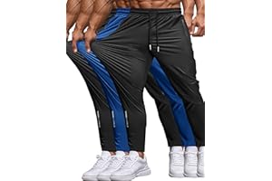 Hidkat Men's Sweatpants Lightweight Active Pants Quick Dry for Running 、Jogging 、Yoga、Golf with Zipper Pockets