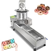Wtecom Commercial Single Row Mini Donut Maker Machine | Frying Donuts Maker,Automatic Doughnut Maker, For Restaurant, Bakery, Party, Dessert Shop, 450-800 Pcs/Hour(Single Row)