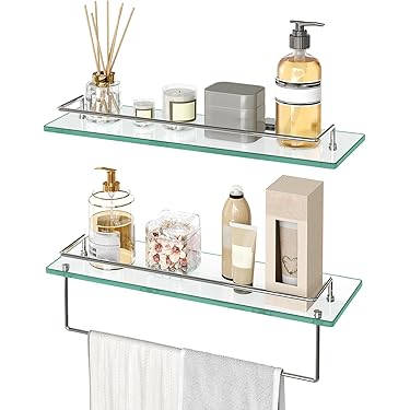 Etagère murale verre Givré Étagère pour Salle de Bain en Verre Trempé