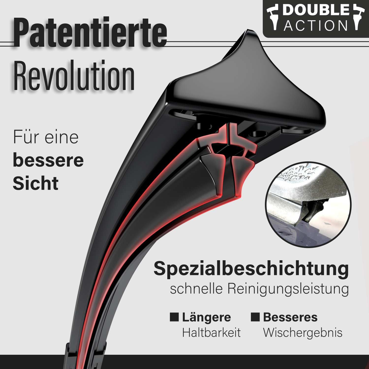 Wischer für Audi A3 Sportback Bj. 12/04-03/13 | Double Action Premium Scheibenwischer-Set Vorne | Hochwertige Wischblätter für klare Sicht | Set für Frontscheibe 7