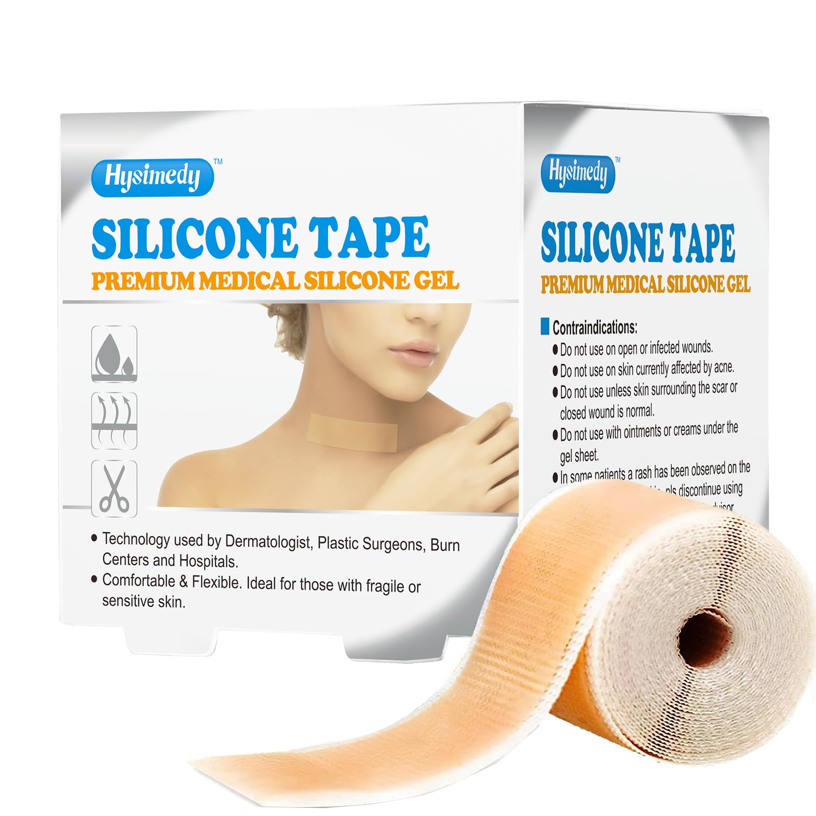 Silicone Gel Tape Roll for Scar Removal - Hypertrophic Scars & Keloids