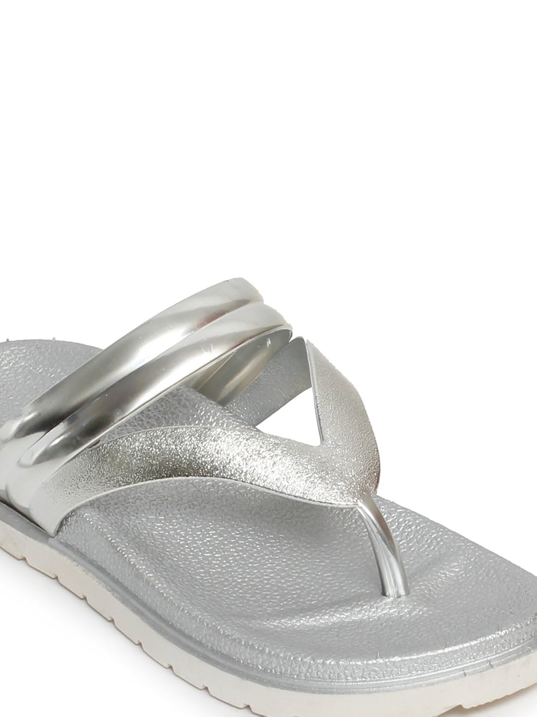 meriggiare women synthetic silver flats 37 eu