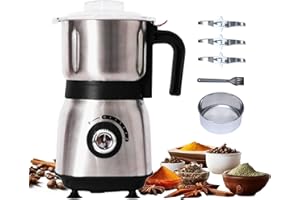 Electric Grinder for Kitchen - 500W Grain Mill with 3 Stainless Steel Blades, Versatile Spice Grinder for Coffee, Grinding Sp