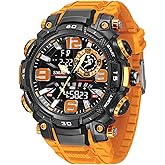 FANMIS Men’s Analog Digital Sports Watches Military Tactical Waterproof Watch with Dual Time,Luminous Display, Stopwatch, Alarm, Outdoor Fashion Watch for Men