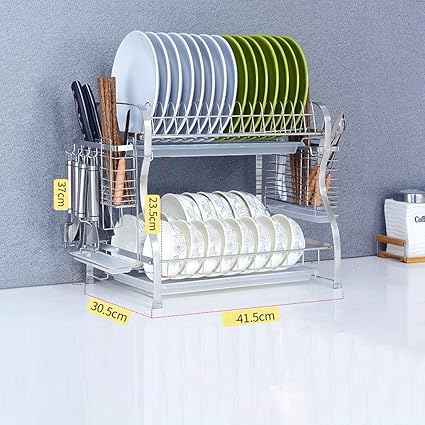 Buy Drainer Rack 2 Tier304 Stainless Steel Kitchen Rack Dish Rack