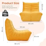 Vesgantti Togo Fireside Chair Yellow Soft Suede Premium Foam Lounge Sofa view 2