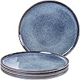 UNICASA Ceramic Large Dinner Plates - 11 Inch Dessert, Salad Plate Set of 4 for Steak, Pasta, Dinnerware Sets, Scratch Resistant - Porcelain Serving Dishes, Dishwasher & Microwave Safe (Blue)