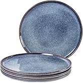 UNICASA 11 Inch Ceramic Dinner Plates Set of 4 – Large Blue Plates for Dinner, Salad, Dessert & Pasta, Durable Serving Dishes, Microwave & Dishwasher Safe
