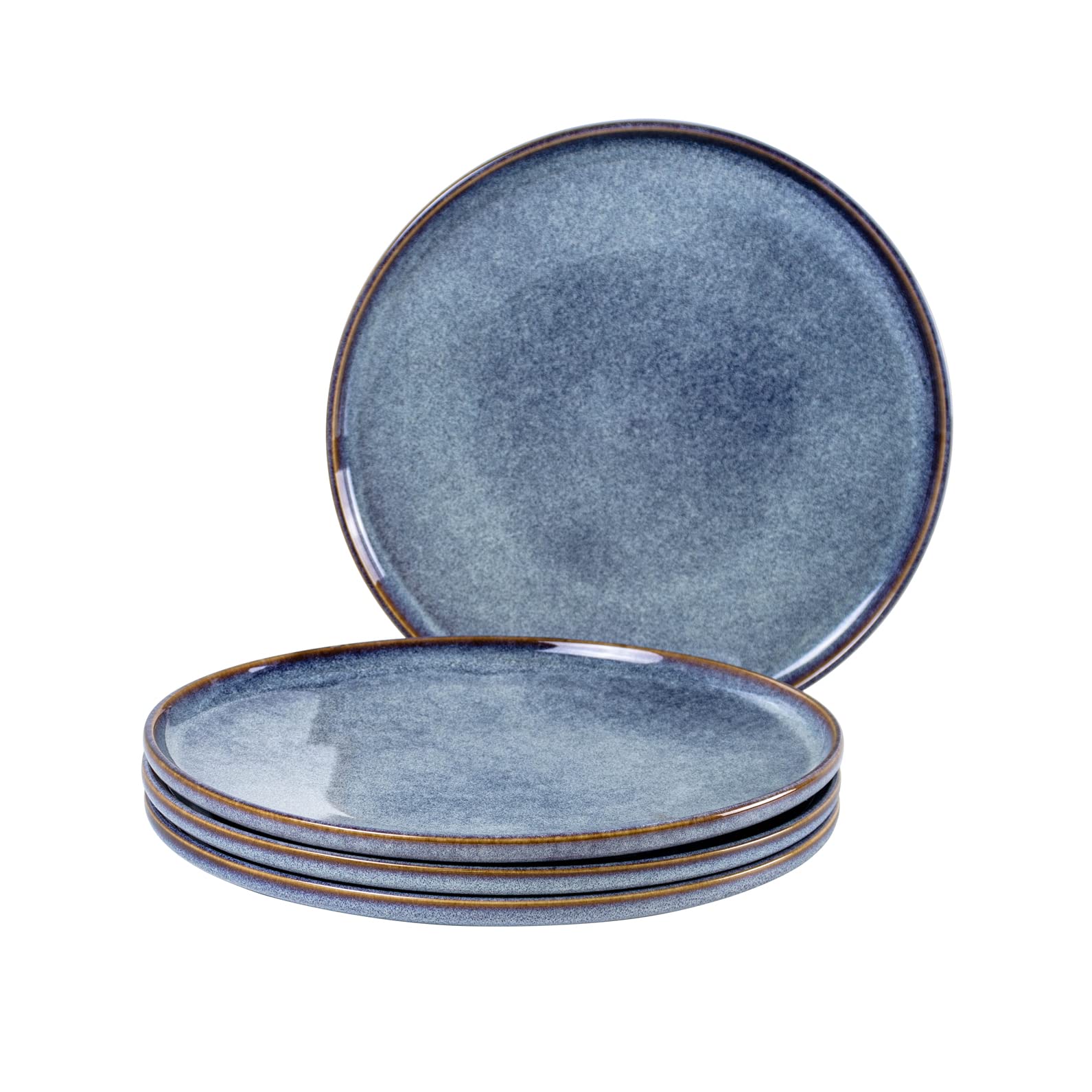 Photo 1 of UNICASA Ceramic Large Dinner Plates - 11 Inch Dessert, Salad Plate Set of 4 for Steak, Pasta, Dinnerware Sets, Scratch Resistant - Porcelain Serving Dishes, Dishwasher & Microwave Safe (Blue)