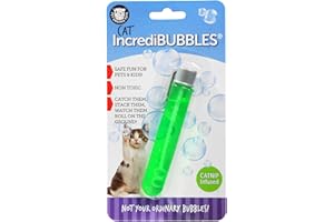 Pet Qwerks Incredibubbles Interactive Cat Toys - Long Lasting Edible Bubbles for Cats - Catnip Flavor - 20 ML