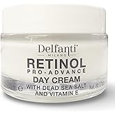 Delfanti Milano, Retinol Pro Advance Day Cream with Dead Sea Salts and Vitamin B, Anti Aging Moisturizer for Face and Neck, Made in Italy, 1.7 oz 50 mL
