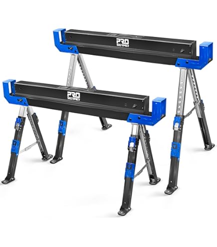 32 Inch Metal Sawhorse , Lightweight Saw Horse With 2x4 Detachable Support Arm, 1322 Lbs Weight