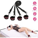 SM Bed Restraints Set BDSM Kit Adjustable Sex Toys Underbed Sex Bandage Kits with Hand Cuffs Ankle Cuff Bondage Included