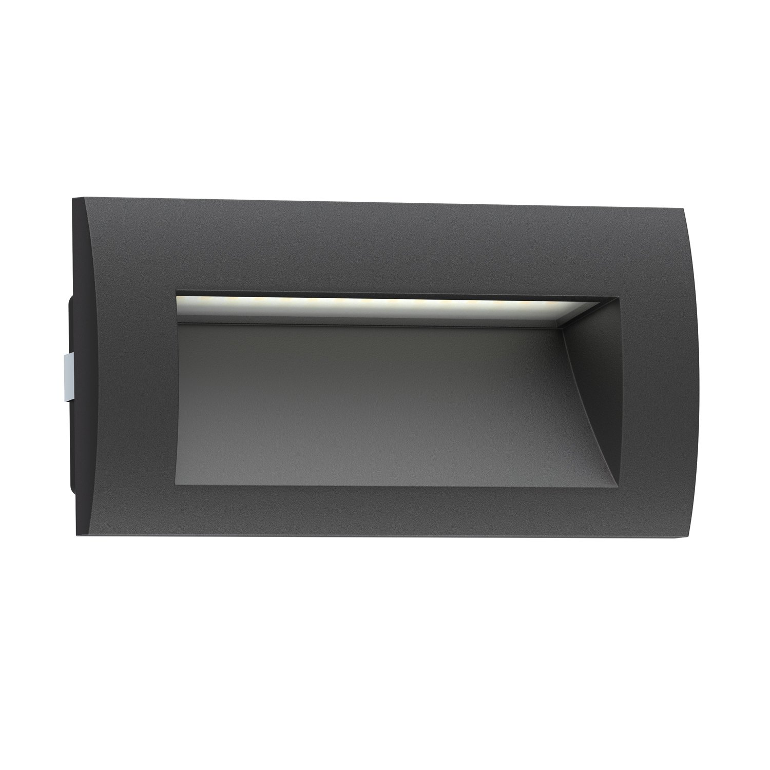 ledscom.de LED recessed wall Light ZIBAL, Downlight for Outdoors, IP65, Black matt, 140 x 70mm, 3.3 W, 223lm, Cool White