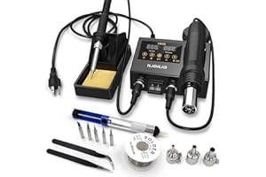 ILIBILIB Soldering Station, 2-in-1 SMD Hot Air Rework and Soldering Iron Station with °C/ºF Conversion, Digital Temperature C