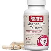 Jarrow Formulas Magnesium Taurate, Dietary Supplement, Supports Cardio and Bone Health, 300 mg per Servings, 90 Veggie Capsules, Up to a 30 Day Supply