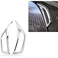 Fogfar 2 PCS Car Fender Air Outlet Patch, Body Fender Trim Strip, Wheel Eyebrow Side Air Conditioner Air Outlet Cover, Compatible with 18-21 Jeep Wrangler JL Gladiator JT Accessories (Plating Silver)