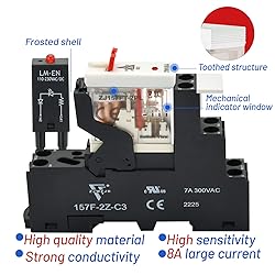 6 Pcs 8Amp Mini Relay Switch 110V 120V AC with Test