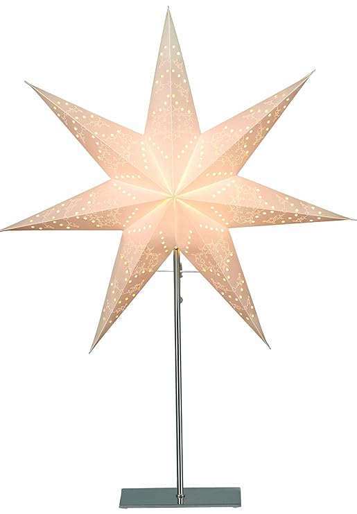 Best Season Standleuchte Stern'Sensy 78', Metall/Papier, circa 78 x 54 cm, Vierfarb-Karton, crème 234-24