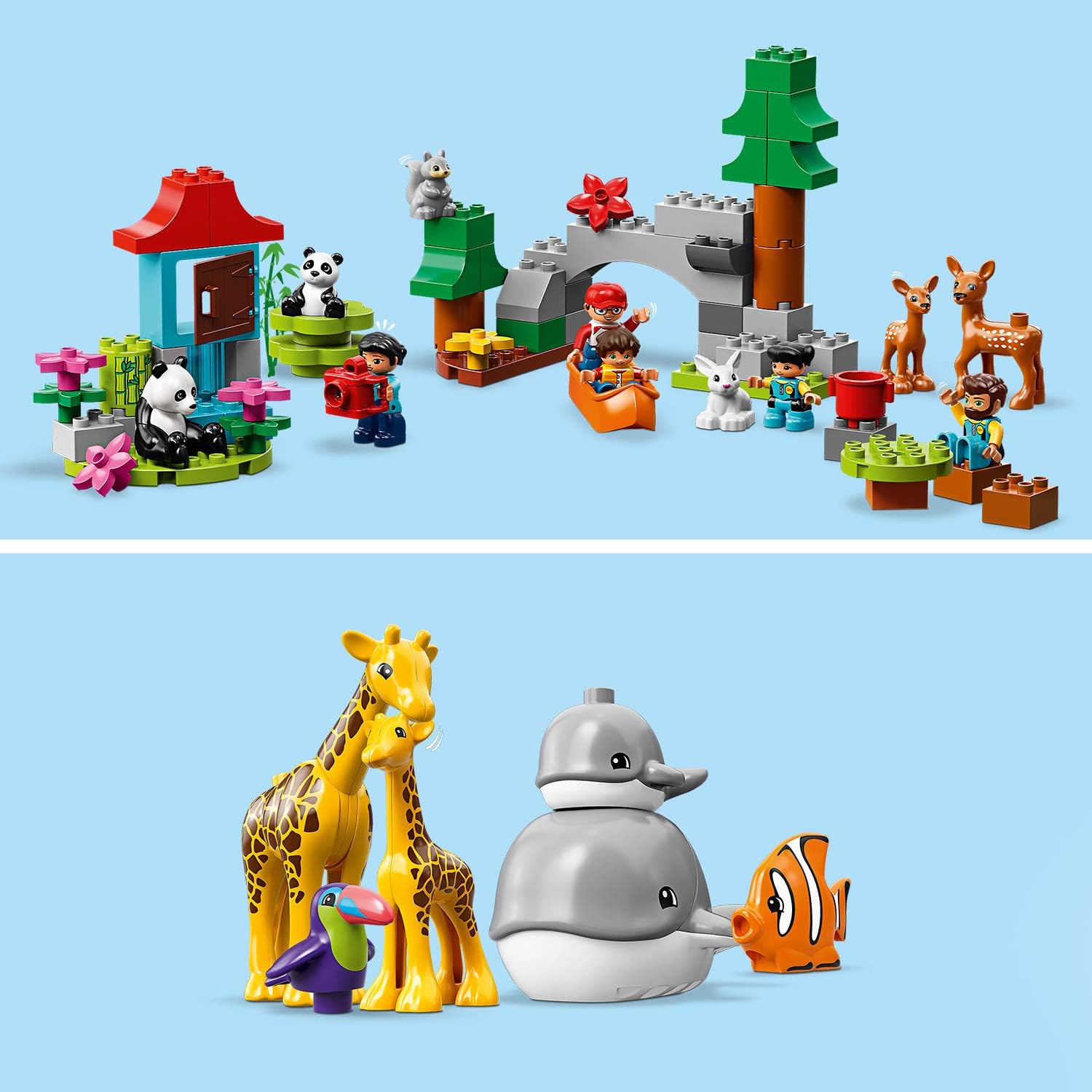 LEGO 10907 DUPLO Town World Animals Adventure Learning Toys for Toddlers 2-5 Years Old, with 15 Animal Figures and Airplane - Image 3
