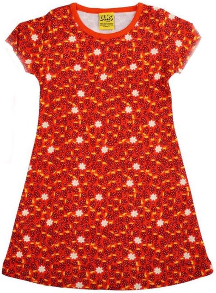 DUNS Organic Cotton Knit Red Strawberries Short Sleeve Dress