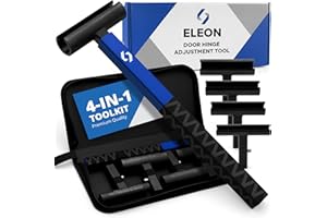 ELEON Door Hinge Adjustment Tool Kit - 4 in 1 Precision Hinge Gap Adjusting Wrench for Residential & Commercial Doors - Reinforced Steel Design for Door Alignment, Repair & Installation