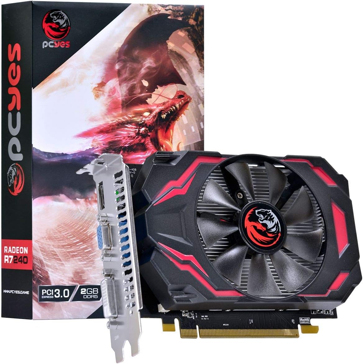 Placa de Vídeo PCYes AMD Radeon R7 240 2GB GDDR5 - PJ240R712802D5