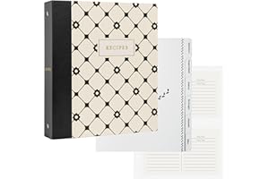 Jot & Mark Recipe Binder 3 Ring Organizer with Recipe Cards, Full Page Dividers, Plastic Page Protectors - 8.5" x 9.5" x 2"