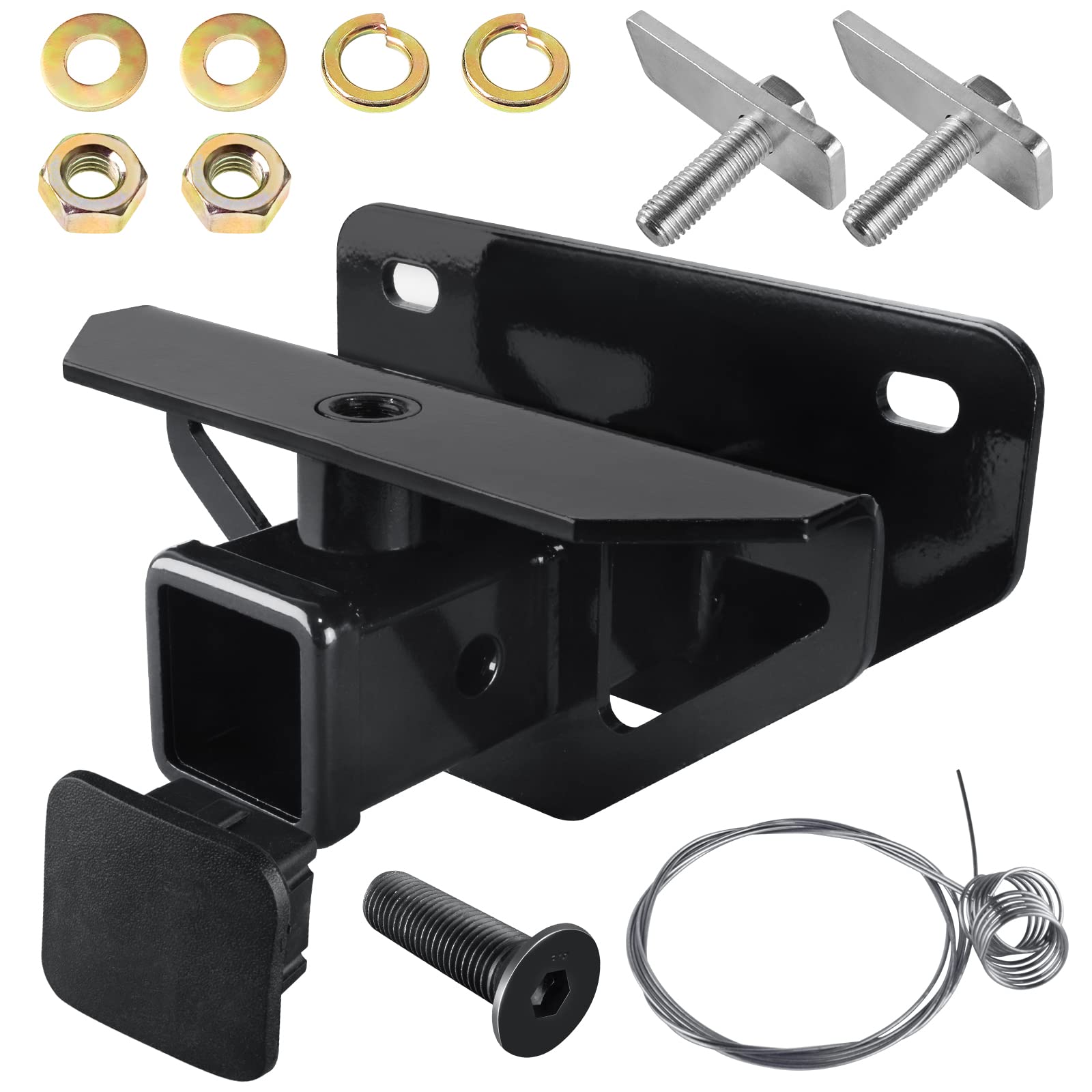 Photo 1 of MuHize Rear Trailer Hitch Receiver Kit - Upgraded 2 Inch Bolt On Towing Hitch, Class 3 Tow Towing Hitch Kit for 2003-2018 RAM 1500 Classic 2003-2013 RAM 2500/3500 Receiver Hitch Tow Combo with Hitch