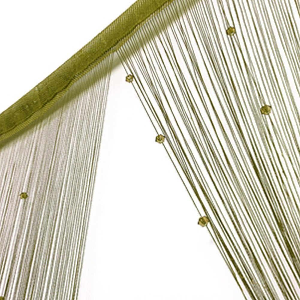 Wabrina 1x2 M Fashion Decoration Beaded String Curtain Door Divider Crystal Beads Tassel Screen Curtain Beads Panel for Wedding Coffee House Restaurant Parts,Grass Green