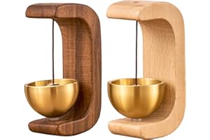 2Pcs Door Chime for Business When Entering Crisp Sound Magnetic Door Entry Chime 2 Color C-Shaped Wood & Metal Shopkeepers Be