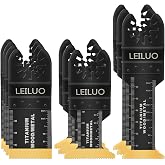 LEILUO 10Pcs Titanium Oscillating Tool Blades, Multitool Saw Blade Set | Titanium Coated Teeth, Wood Metal Nails Cutting, Multi Tool Accessories, Compatible with DeWalt, Makita, Milwaukee &amp; More