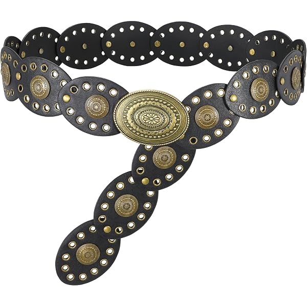 4743 Women\'s Large Cross Concho, Black Roper Women main image 3