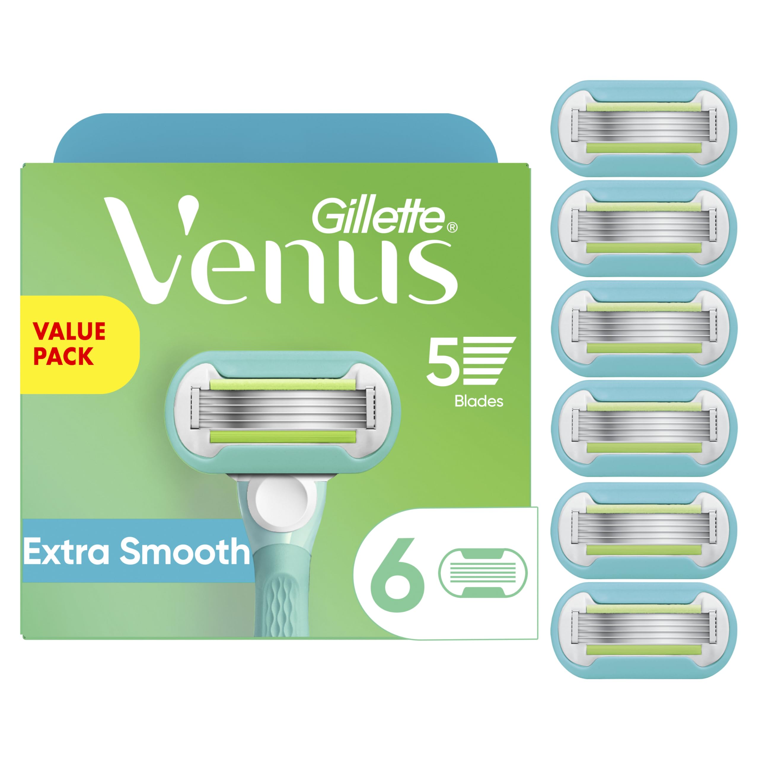 Photo 1 of **Only 4**Gillette Venus Extra Smooth Womens Razor Blade Refills, 6 Count, Designed for a Close, Smooth Shave