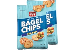 Snacktery Sea Salt Bagel Chips - Baked Bagel Crisps for Adults and Kids, Gourmet Crackers for Parties Picnics, Snacking, Traveling - Non-GMO - 8.8oz, 2 Pack