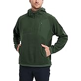 M MAELREG Hoodies for Men Quarter Zip Hooded Pullover Heavyweight Warm Microfleece Golf Polar Fleece Sweatshirt for Men