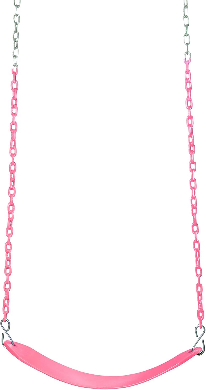 Gorilla Playsets 04-0002-PK/PK Deluxe Swing Belt - Cotton Candy with Pink Chains