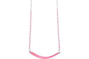 Gorilla Playsets 04-0002-PK/PK Deluxe Swing Belt with Coated Chains - Cotton Candy with Pink Chains