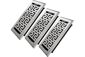 BYEWIRE Floor Register 4x10 Inches - 3 Pack Heavy Duty Walkable Steel Floor Vents Easy Adjust Air Supply Lever Decorative Floor Vent Covers for Home Floor/Room/Sidewalk