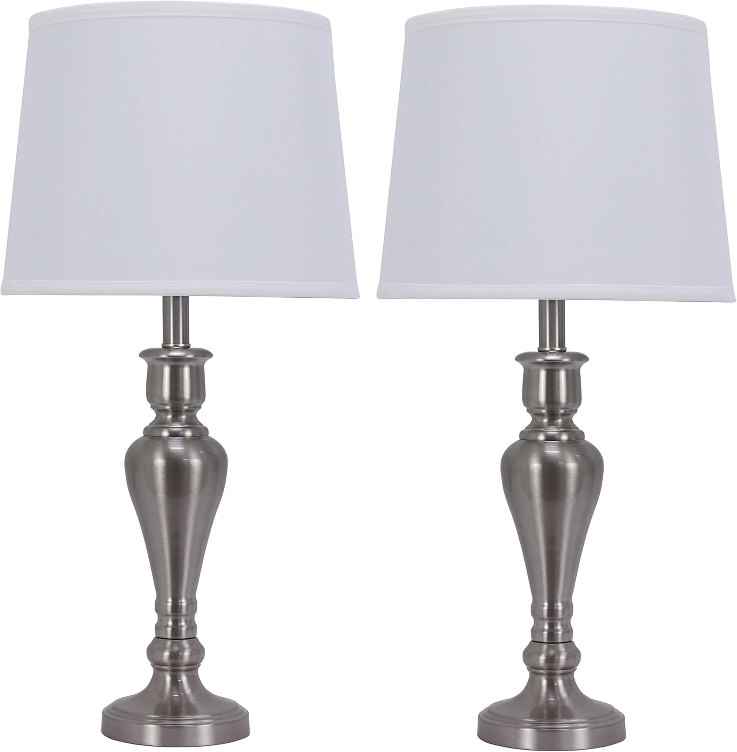 Decor Therapy MP1052 Table Lamps, 13x13x26, Brushed Steel