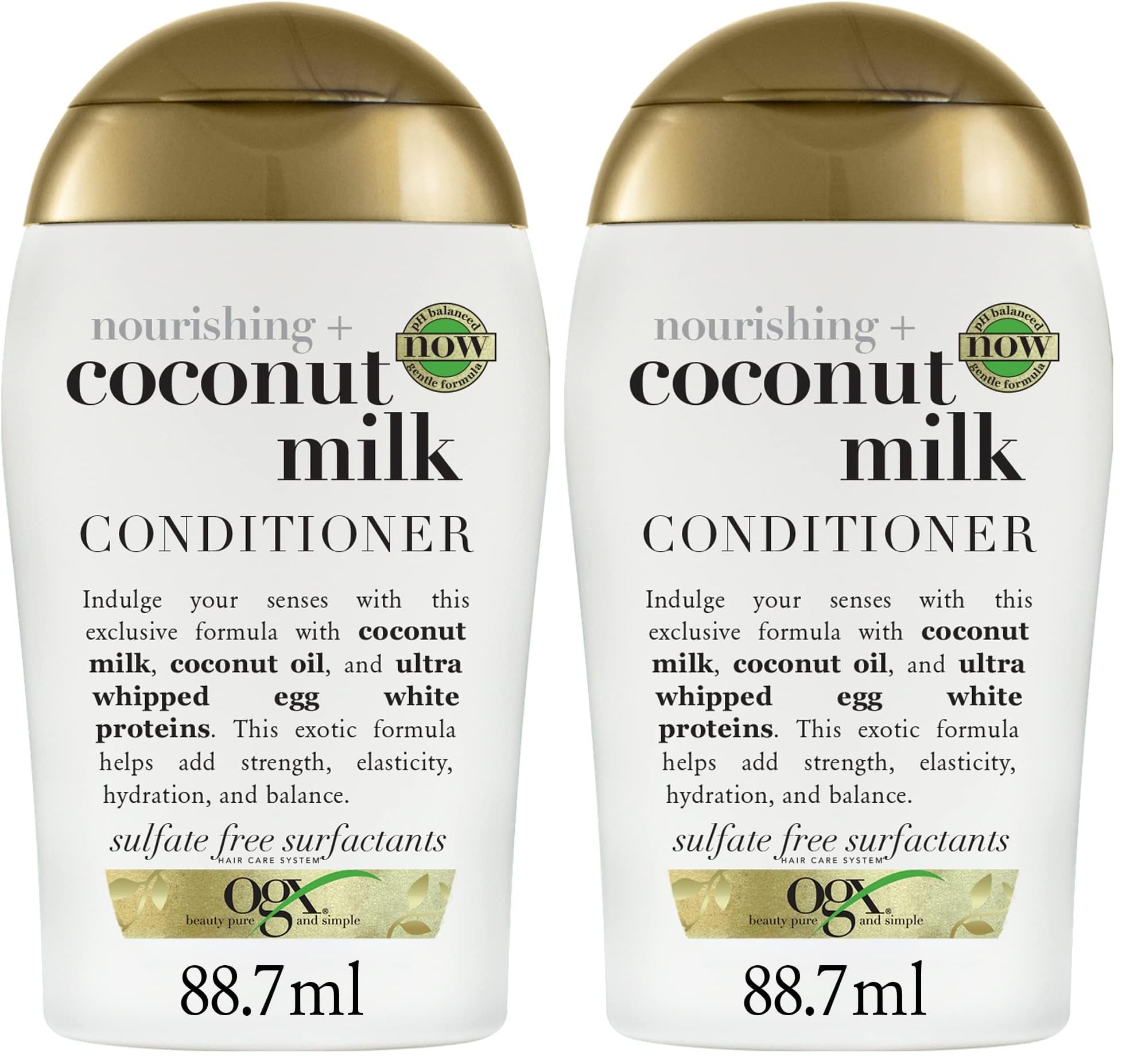 OGX Nourishing + Coconut Milk Travel Size Conditioner 88.7 ml (Pack of 2)