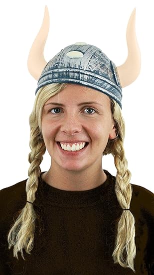 Viking Helmet Fancy Dress Costume Accessory Ladies Nordic Warrior