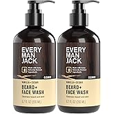 Every Man Jack Beard + Face Wash - Vanilla & Cedar Fragrance - Cleans & Softens Your Beard and Skin - Naturally Derived w/Aloe and Glycerin- 6.7 fl oz - 2 Pack