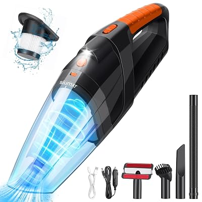 siumxr Handheld Vacuum Cordless,Powerful Suction 30Mins Long Runtime, Dust Busters Cordless Rechargeable with Two Washable Filters,Wet and Dry Hand Held Vacuum Cordless for Home, Car or Office