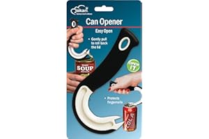 JOKARI Easy Open Ring Pull Can Opener 1 Pack. Durable Non Slip Rubber Grip Makes Opening Aluminum Container Tabs Simple. Perfect for Protecting Nails and Folks with Joint Pain or Arthritis