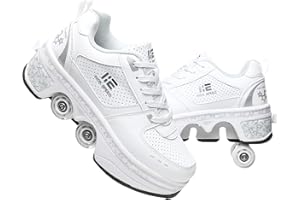 Pairobin Roller Skate Shoes - Sneakers - Roller Shoes 2-in-1 Suitable for Outdoor Sports Skating Invisible Roller Skates The 
