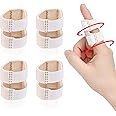 Wisesso Thumb Finger Splints, Trigger Thumb Brace for Broken/Straightening/Arthritis, Finger Protector for Thumb/Middle/Ring/Index/Pinky Finger, Beige, Short, 4pcs