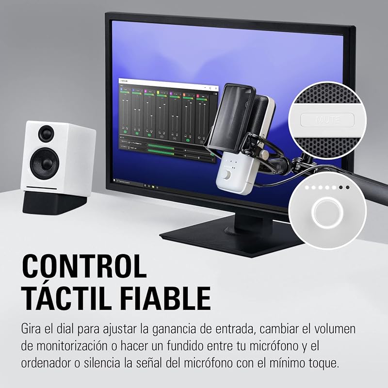 Wave:3 White, micrófono Condensador USB