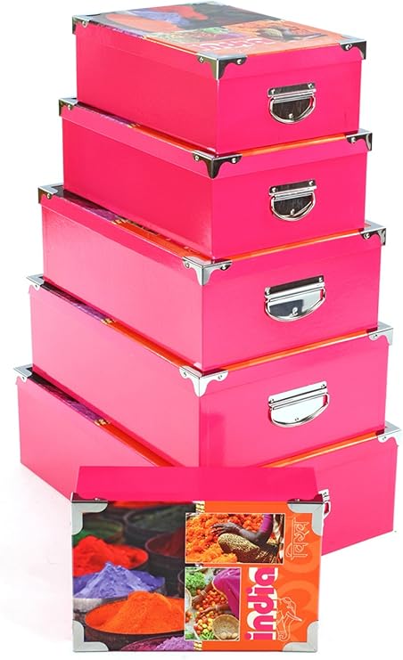 Juego de 6 cajas de cartón – Especias de la India: Amazon.es: Hogar